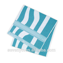 special blue and red color stripe soft textile with tassels Beach Towel BT-118